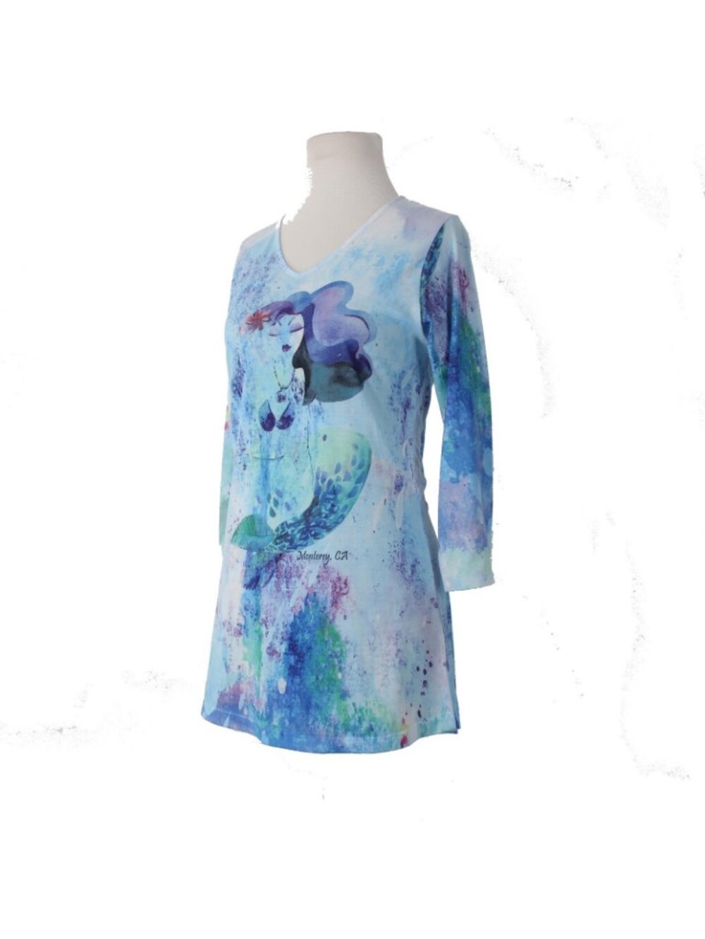 Sunshirt Top $30 Sz S Blue White Multi Colored Polyester Cotton Top - Picture 3 of 10